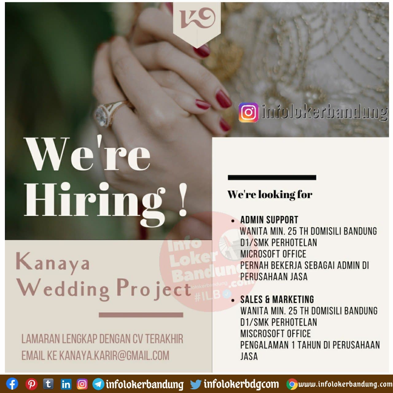 Lowongan Kerja Kanya Wedding Project Bandung Desember 2020