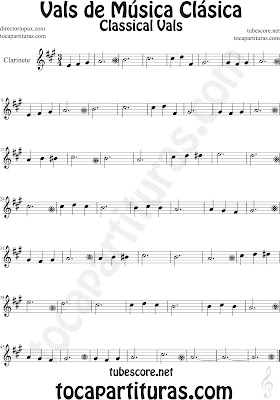 Partitura de Vals de Música Clásica Fácil para Clarinete by diegosax Classical Vals Sheet Music for Clarinet Music Scores