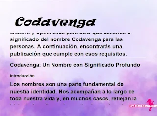 significado del nombre Codavenga