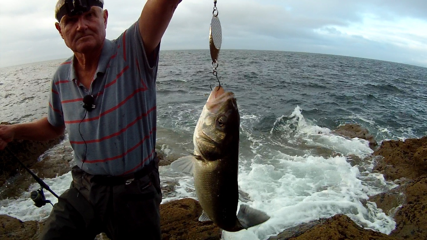Cornish Shore and Kayak Fisherman: Shore Rock Fishing - Early