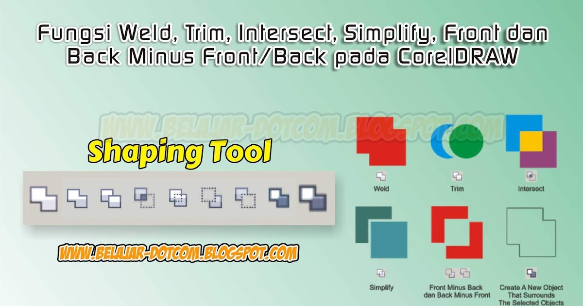 Fungsi Weld  Trim  Intersect  Simplify  Front dan Back 