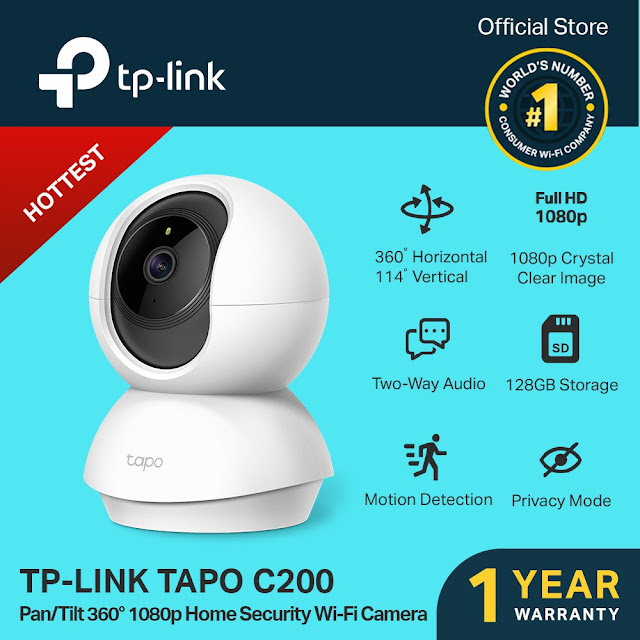 TP-Link Tapo C200 360 1080P Pan/Tilt Home Security WiFi Camera