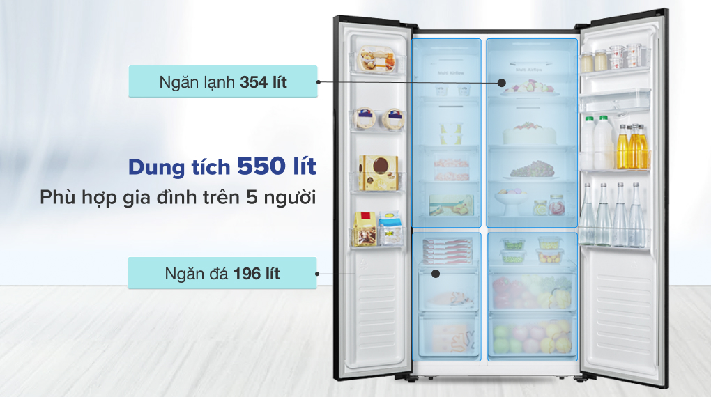 Tủ lạnh Casper Inverter 550 lít RS-570VBW - Dung tích