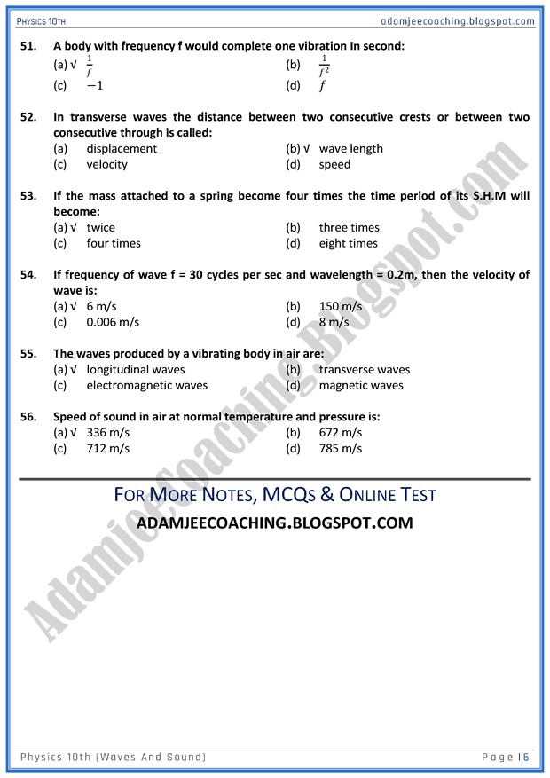 waves-and-sound-mcqs-physics-10th