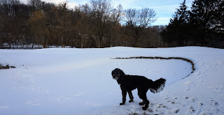 Snow covered sand trap in the Don Valley Golf Course.
