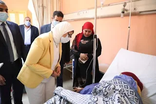 وزيرة الصحة تطمئن على الحالة الصحية لمصابي حادث طوخ بمستشفى بنها للتأمين الصحي