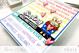 #cardbomb, Maria Willis, #tonicstudios, #tonicstudiosusa, #tonicwonderfulwishes, #nuvo, #stamp, #ink, #paper, #cards, #cardmaker, #cardmaking, #art, #diy, #christmas, #rainbow, mouse, 