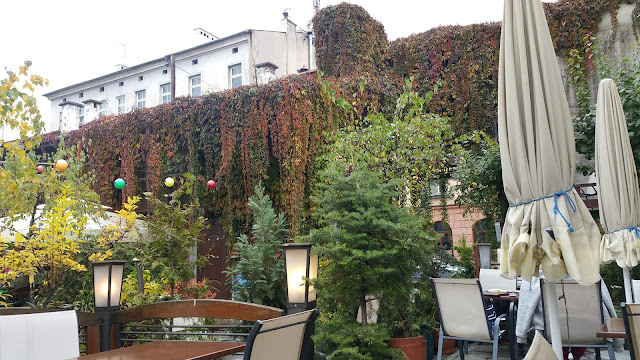 Restaurant courtyard in Kazimierz, Jewish Quarter in Kraków