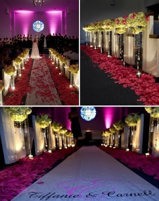 Or you can sprinkle lines of rose petals on each side of the aisle Wedding