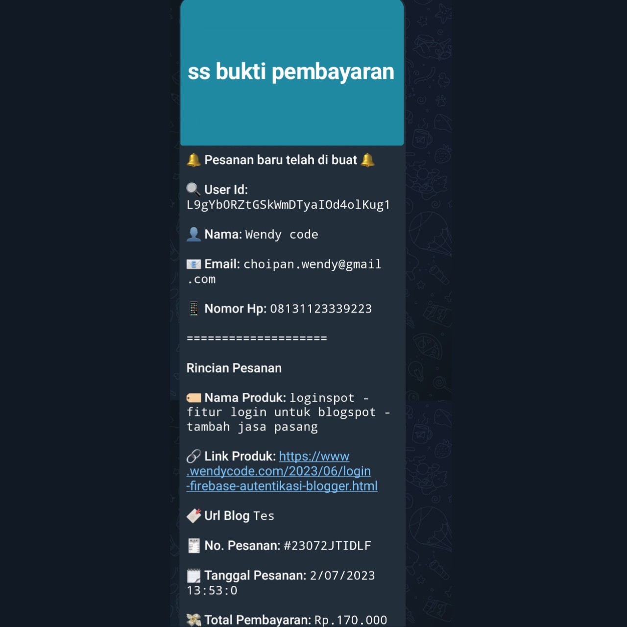 tampilan chat bot