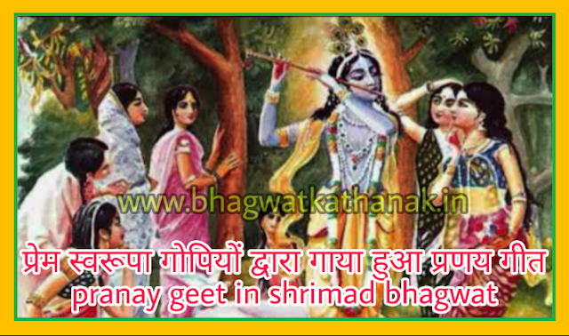 प्रेम स्वरूपा गोपियों द्वारा गाया हुआ प्रणय गीत  pranay geet in shrimad bhagwat