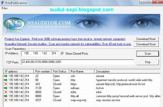 Tutorial menggunakan Port Scanner