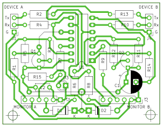 PCB of serial monitor