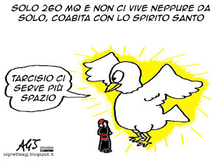 Bertone, attico, coinquilini, satira, vignetta