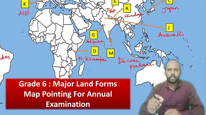 6th CBSE Map Pointing: Major Land Forms Of The Earth