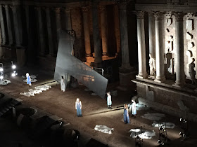 Hispania: Emerita Augusta (Mérida) Roman Teather by night / by E.V.Pita (2017)  https://archeopolis.blogspot.com/2017/07/hispania-emerita-augusta-merida-roman.html / Teatro nocturno (Troyanas) en Mérida (Emérita Augusta)