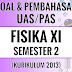 SOAL DAN PENYELESAIAN UJIAN PAT FISIKA KELAS XI SEMESTER II