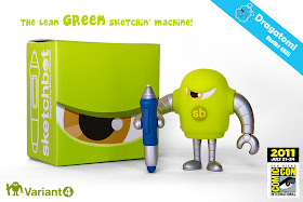 Sketchbot Vinyl Figure Green Variant by Steve Talkowski