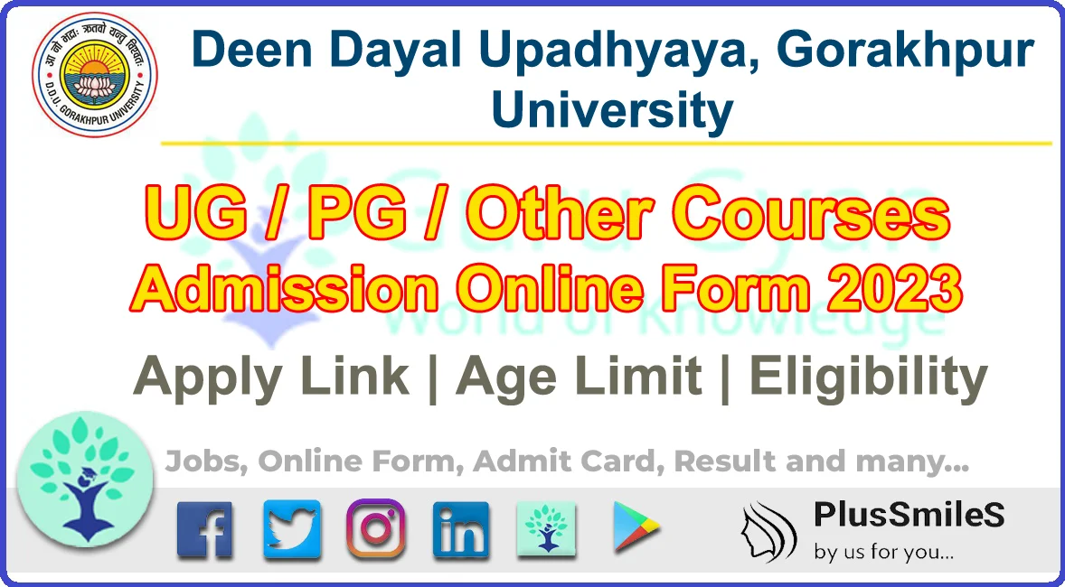 DDU Gorakhpur UG / PG / Other Courses Admission Online Form 2023