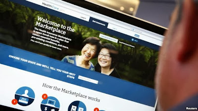 Picture of obama care website 