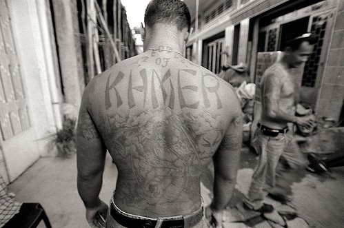 Cambodia: 'Popeye' and his Khmer gang tattoos in the 'hood' an area