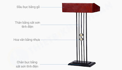 Cho thuê bục phát biểu sắt sơn giá rẻ PB5222