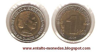 1 peso argentina eva peron