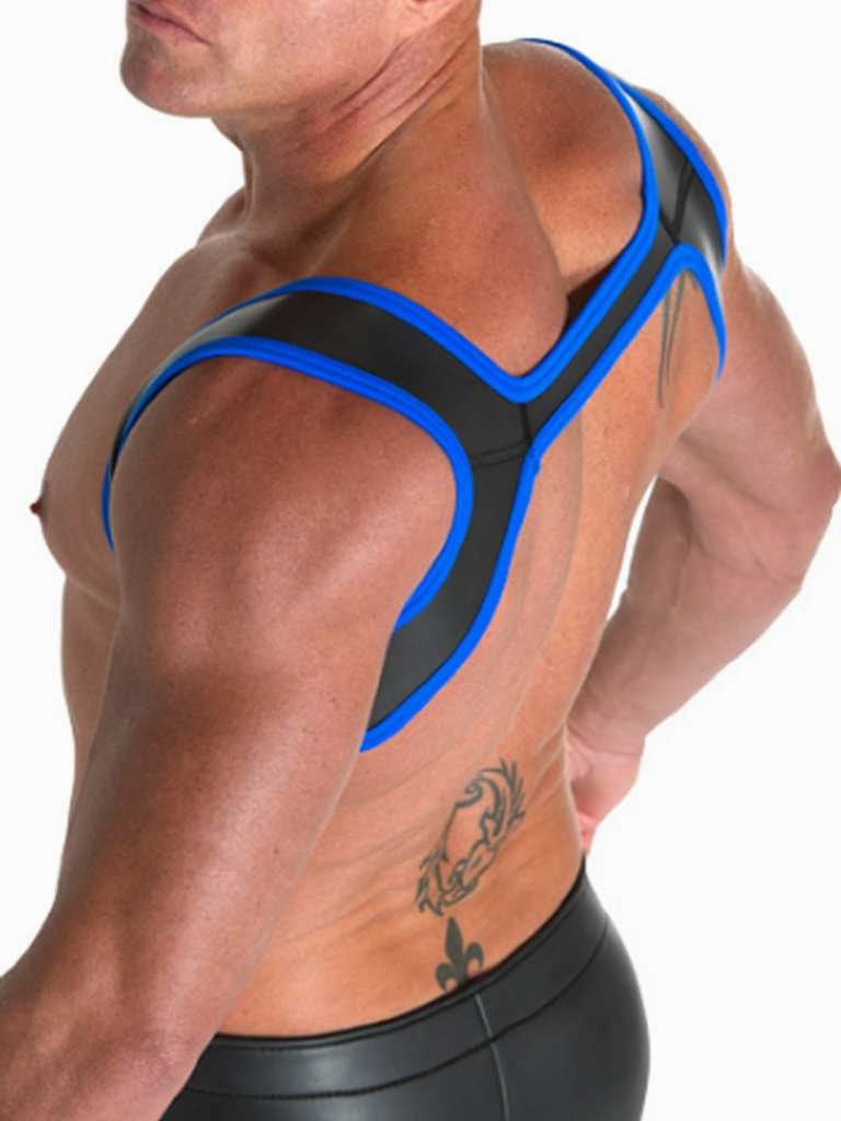 Neoprene Slingshot Harness Black Blue Cool4Guys