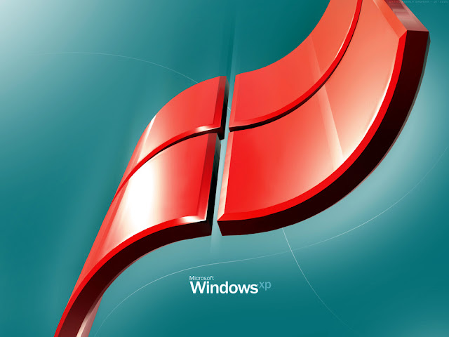 windows xp logo. Red Windows XP logo and blue,