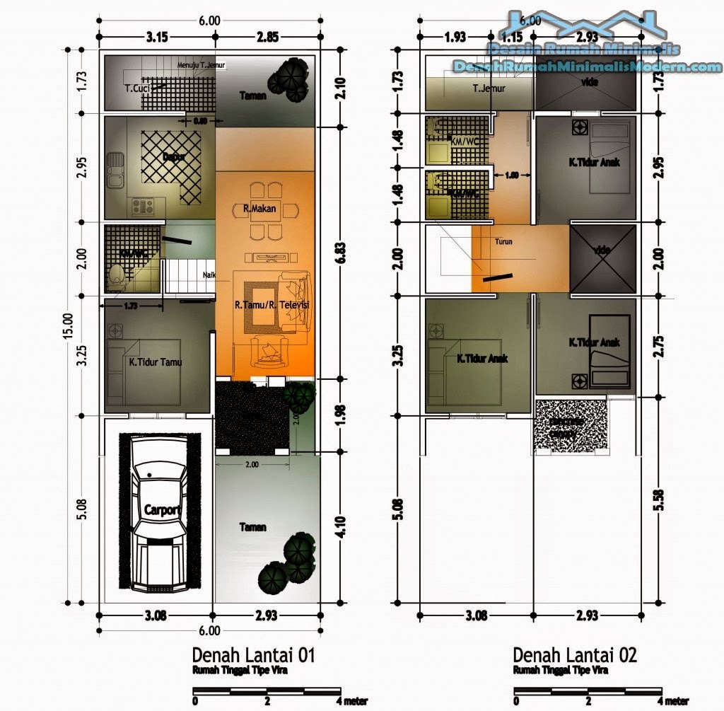 Desain Rumah Minimalis 2 Lantai 4 Kamar Tidur Foto Desain Rumah