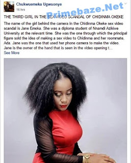 See the Lady Who Recorded Chidinma Okeke Having Lesbian S*x Which Went Viral (Photo)