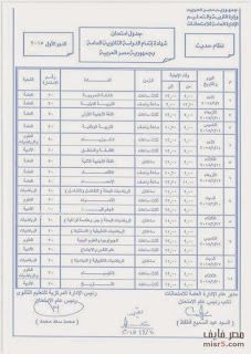 جدول امتحانات الثانوية العامة 2015 المعدل النهائى وأخبار امتحانات الثانوية