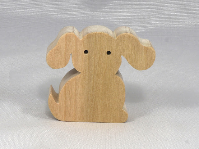 Toy Puppy Dog Cutout, Handmade, Stackable, Unfinished, Unpainted, and Ready to Paint, From the Itty Bitty Animal Collection