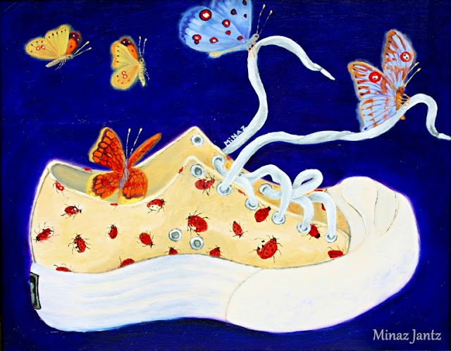 Lucky Lady Bug Shoes (Oil) by Minaz Jantz