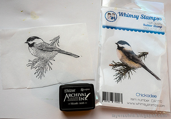 Layers of ink - Chickadee Wrapped Journal Tutorial by Anna-Karin Evaldsson.