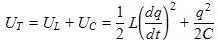 the total energy in an LRC resonator as a function of time