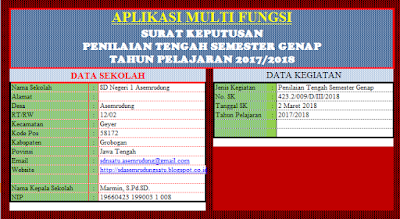 Aplikasi Excel Multi Cetak Surat Keputusan Aktivitas Sekolah