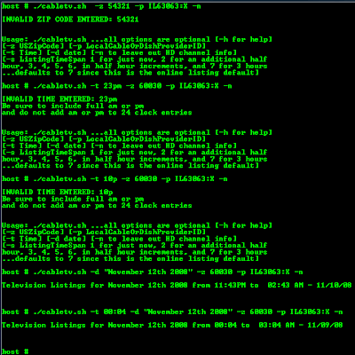 cable tv script errors