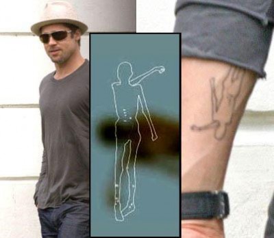 Actor TattoosBrad Pitt Tattoo Picturesbrad pitt tattoosPicture of the 