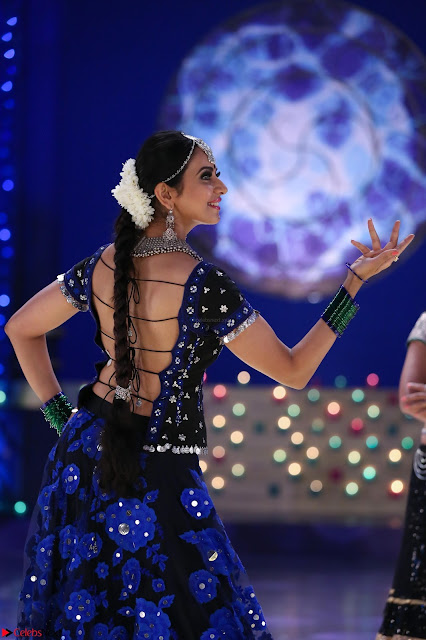 Rakul Preet Singh dance in Blue and yellow choli HD Pics from Movie Winner 001.jpg