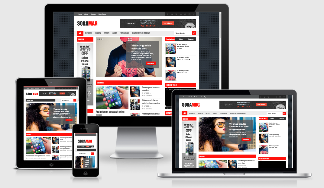 Sora Mag Responsive Blogger Template