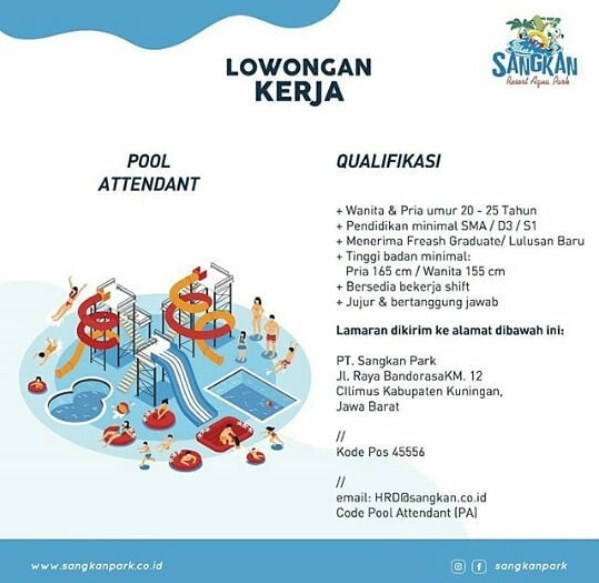 Lowongan Kerja Pool Attendant Loker Brebes Cirebon