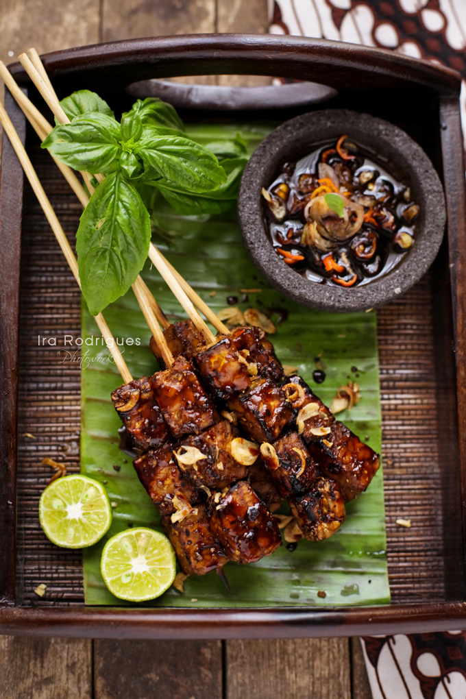 Sate Tempe Indonesian sate tempe serves with spicy sweet