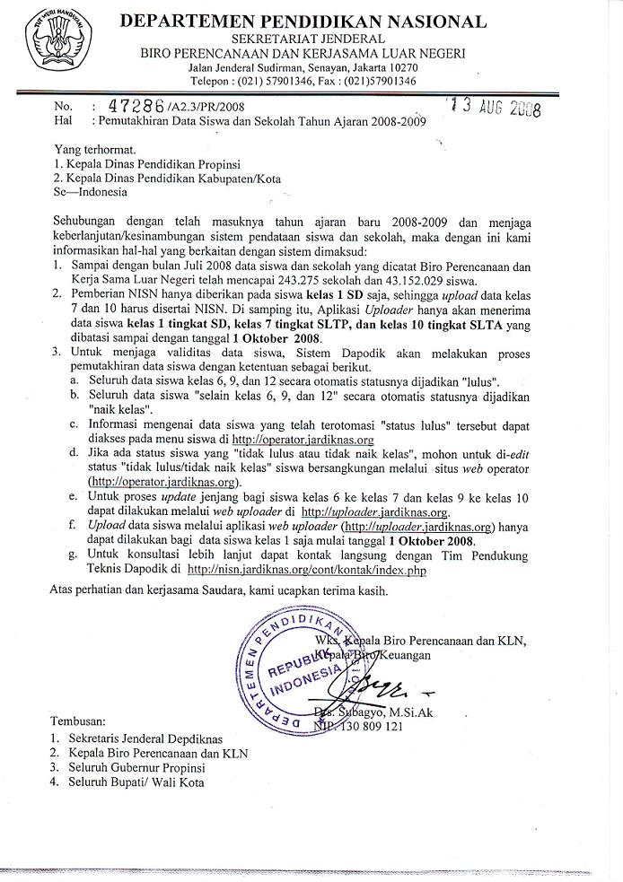 Contoh Surat Dinas dan Gambar Surat Dinas  Blogspotan