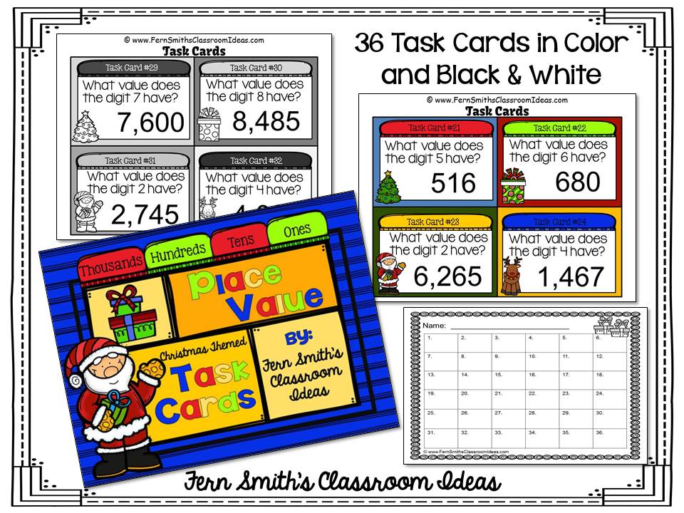 Fern Smith's Classroom Ideas Christmas Place Value - A Week's Worth of Place Value for Second and Third Grade.