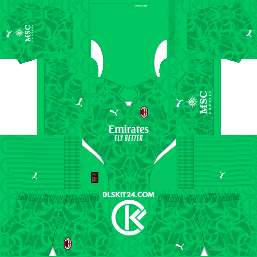 AC Milan DLS Kits 2024-2025 Released Puma - DLS Kits 2025 (Goalkeeper Third)