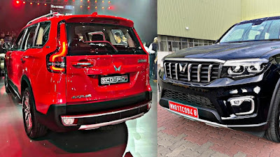 Red Black mahindra scorpio-N