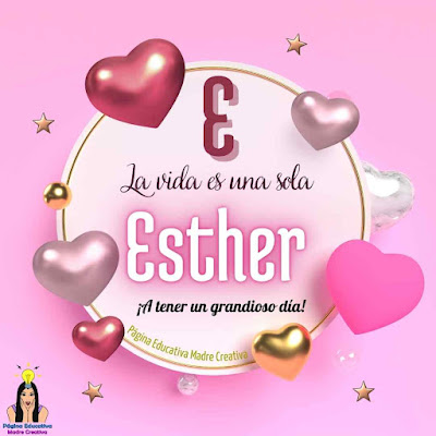Solapin Nombre Esther para imprimir gratis - Nombre para descargar