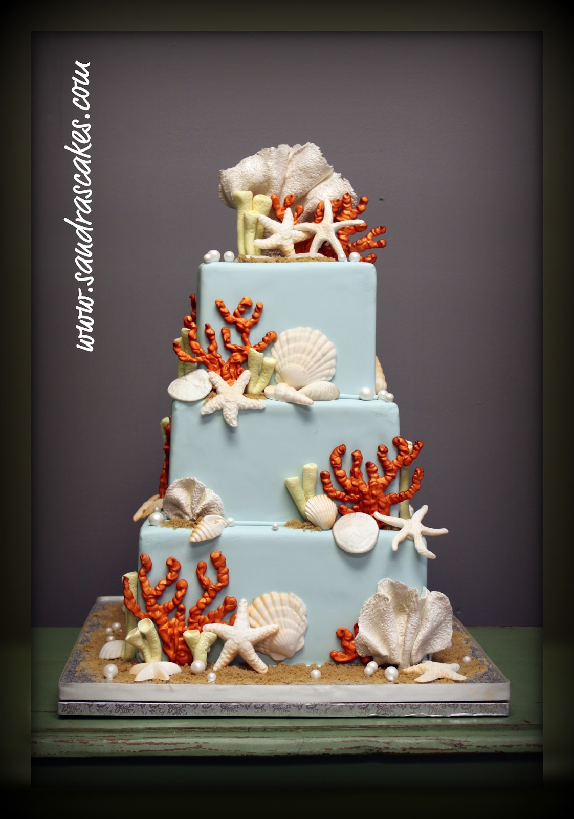 Beach Themed Wedding Cakes