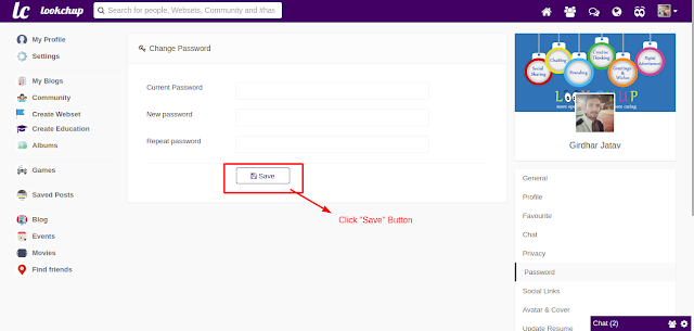 LookChup Change Password